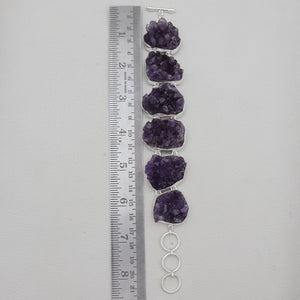925 Silver Amethyst Druse Bracelets