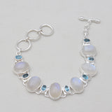 Rainbow Moonstone Silver Bracelets