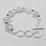 Rainbow Moonstone Silver Bracelets