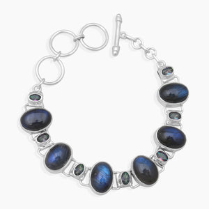 Rainbow Moonstone Silver Bracelets