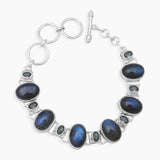 Rainbow Moonstone Silver Bracelets