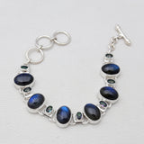 Rainbow Moonstone Silver Bracelets