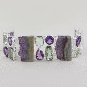 Amethyst Slice Silver Bracelets
