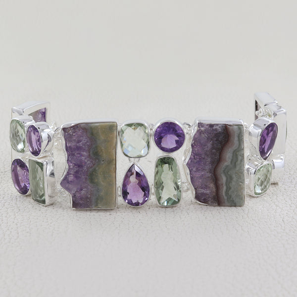 Amethyst Slice Silver Bracelets