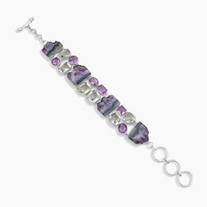 Amethyst Slice Silver Bracelets