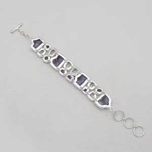 Amethyst Slice Silver Bracelets