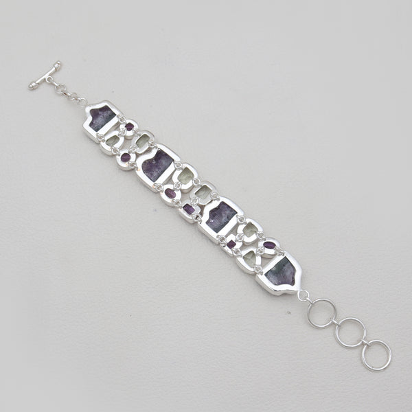 Amethyst Slice Silver Bracelets