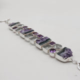 Amethyst Slice Silver Bracelets