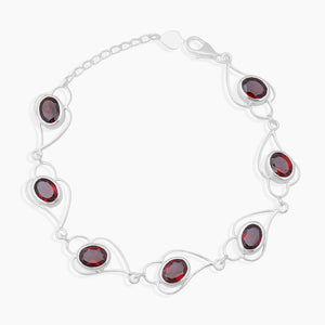 Garnet Silver Designer Bracelets