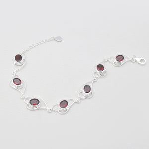 Garnet Silver Designer Bracelets