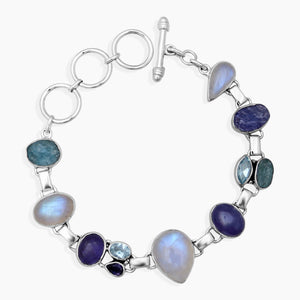 Rainbow Moonstone Silver Bracelets