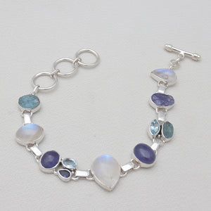 Rainbow Moonstone Silver Bracelets