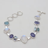 Rainbow Moonstone Silver Bracelets