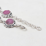 925 Sterling Silver Pink Ruby Bracelets