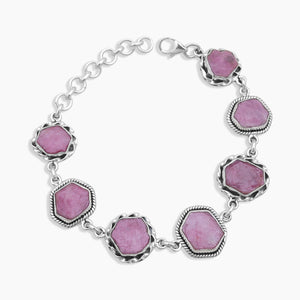 925 Sterling Silver Pink Ruby Bracelets