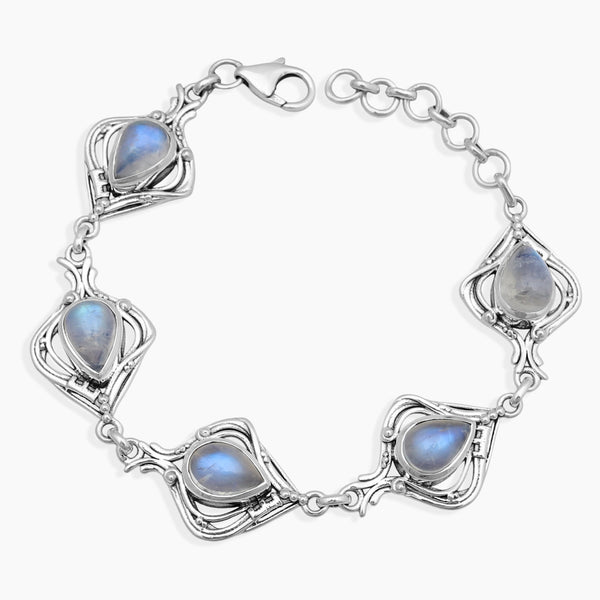 Rainbow Moonstone Silver Bracelets