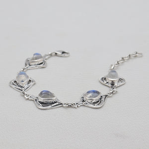 Rainbow Moonstone Silver Bracelets