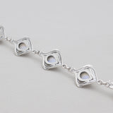 Rainbow Moonstone Silver Bracelets
