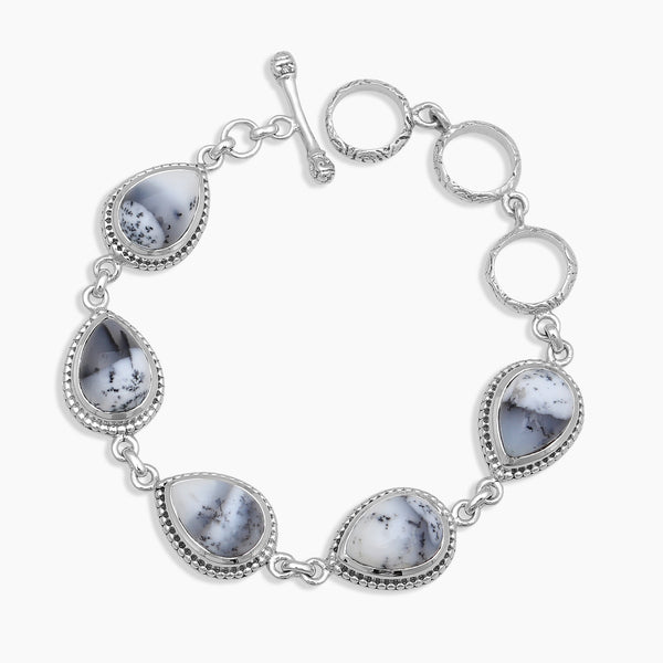 925 Sterling Silver Dendritic Opal Bracelets