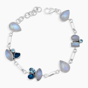 Rainbow Moonstone Silver Bracelets