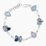 Rainbow Moonstone Silver Bracelets