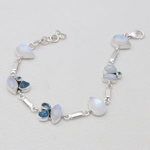 Rainbow Moonstone Silver Bracelets