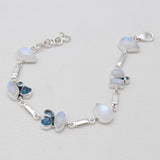 Rainbow Moonstone Silver Bracelets