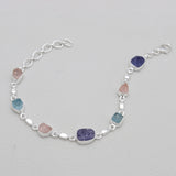 Tanzanite & Rose Quartz Silver Bracelets