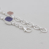 Tanzanite & Rose Quartz Silver Bracelets
