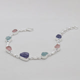 Tanzanite & Rose Quartz Silver Bracelets