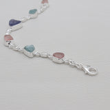 Tanzanite & Rose Quartz Silver Bracelets