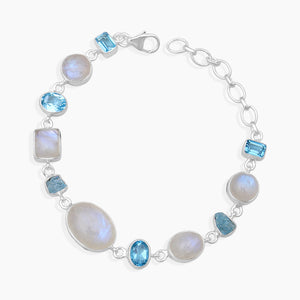 Rainbow Moonstone Silver Bracelets