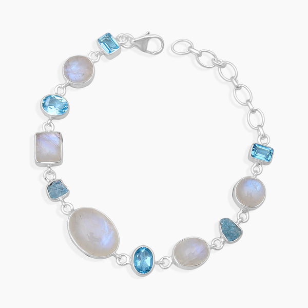Rainbow Moonstone Silver Bracelets