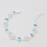 Rainbow Moonstone Silver Bracelets