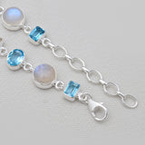 Rainbow Moonstone Silver Bracelets