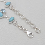 Larimar & Blue Topaz Silver Bracelets