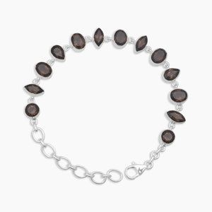Smoky Quartz Silver Bracelets