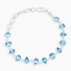Natural Blue Topaz Silver Bracelets