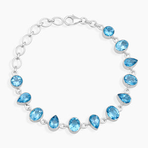 925 Sterling Silver Blue Topaz Bracelets