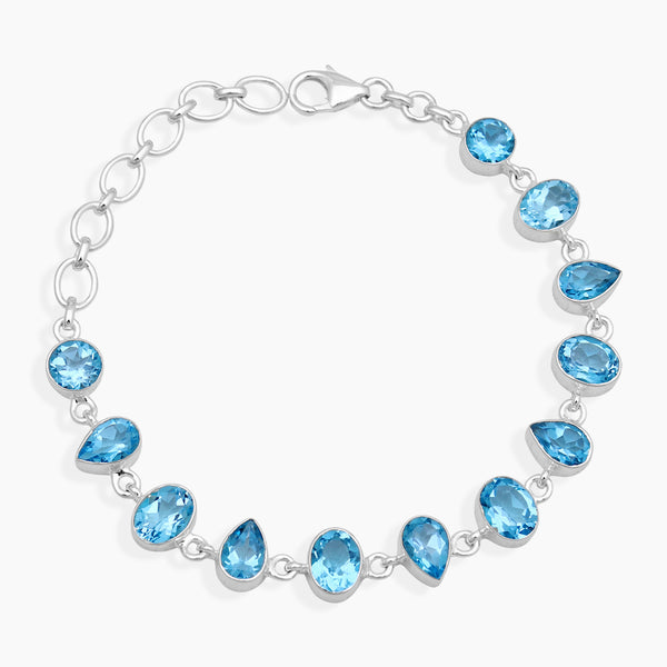 925 Sterling Silver Blue Topaz Bracelets