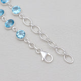 Natural Blue Topaz Silver Bracelets