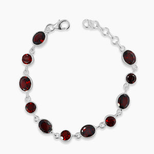925 Sterling Silver Garnet Bracelets