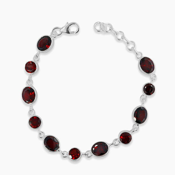 925 Sterling Silver Garnet Bracelets