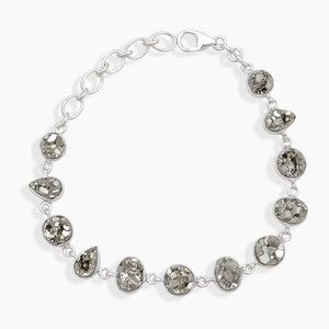 925 Sterling Silver Pyrite Druzy Bracelets