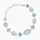 Rainbow Moonstone Silver Bracelets