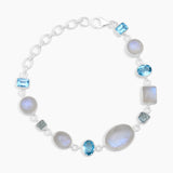 Rainbow Moonstone Silver Bracelets