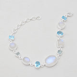 Rainbow Moonstone Silver Bracelets