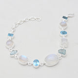 Rainbow Moonstone Silver Bracelets
