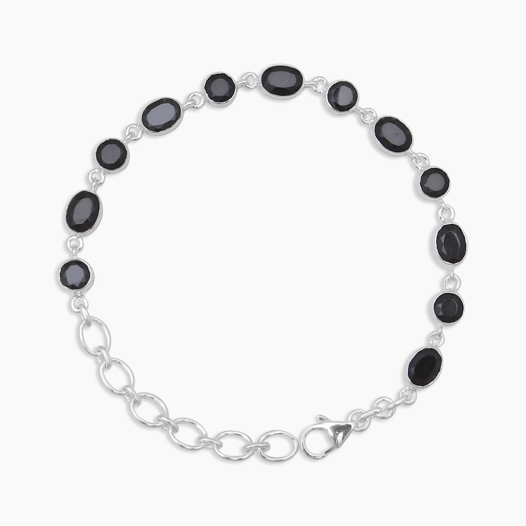Black Onyx Silver Bracelets