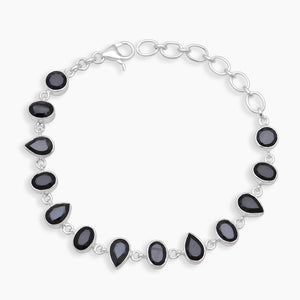 Black Onyx Silver Bracelets